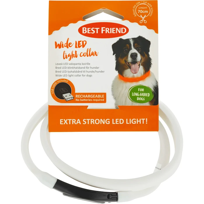Halsband hund Wide LED 1-p 70cm Best friend
