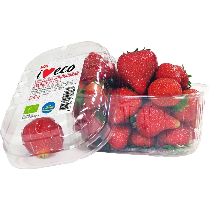 Jordgubbar Ekologiska 250g Klass 1 ICA I love eco