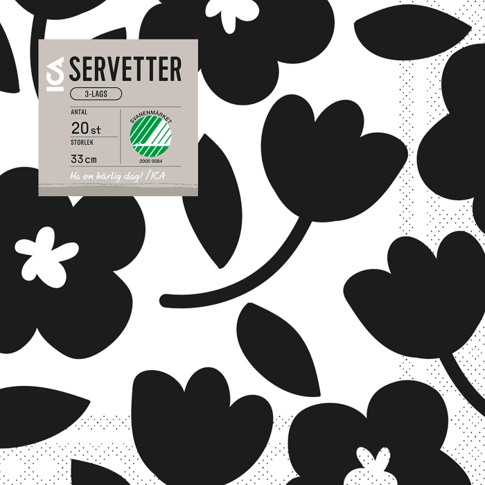 Servett 33cm Fiori 20-p ICA