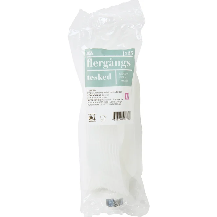 Flergångstesked plast 25-p ICA