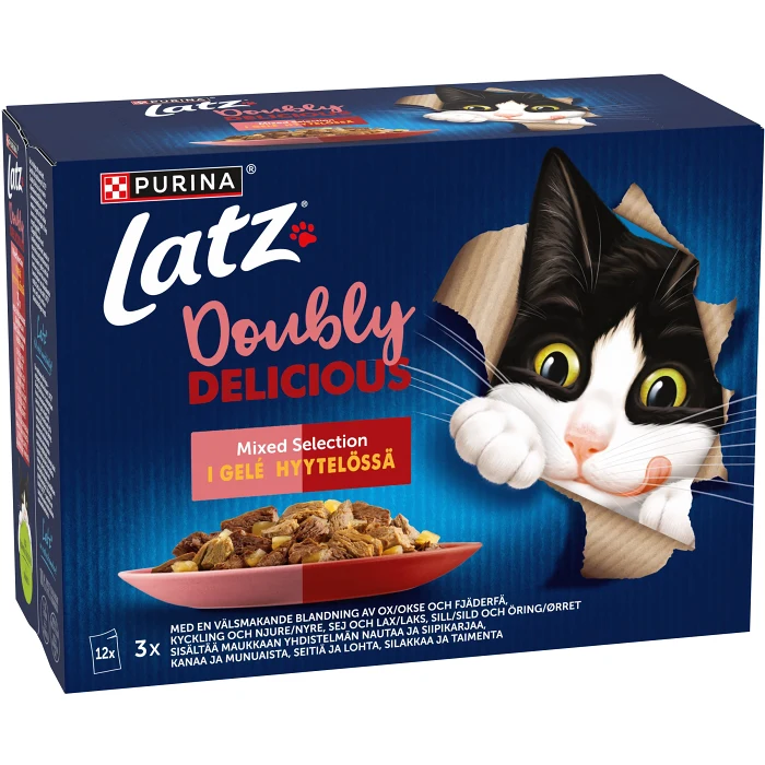 Kattmat Agail Doubly Delicious Mix Selection géle 12-p 1020g Latz