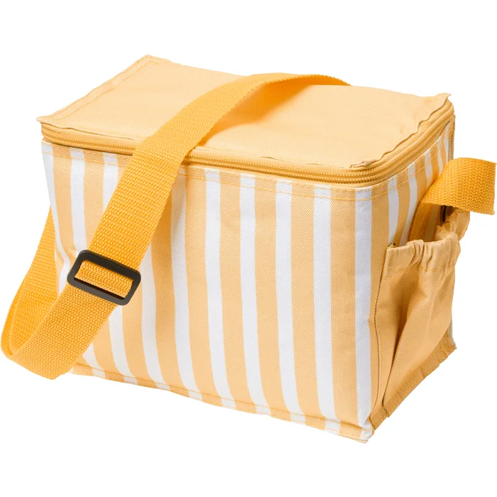 Kylväska gul/vit rand 4l ICA