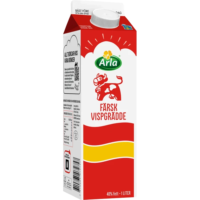 Färsk vispgrädde 40% 1l Arla Ko®