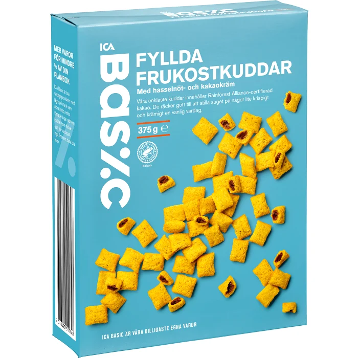 Fyllda Frukostkuddar med hasselnötskräm 375g ICA Basic