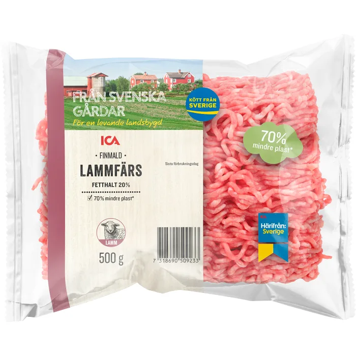 Lammfärs Färsk 20% frystinad 500g ICA