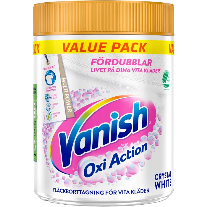 Fläckborttagning Pulver Vittvätt 940g Miljömärkt Vanish
