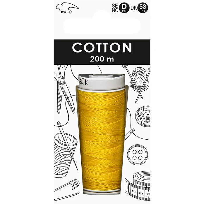Sytråd gul syntet 200m Falk