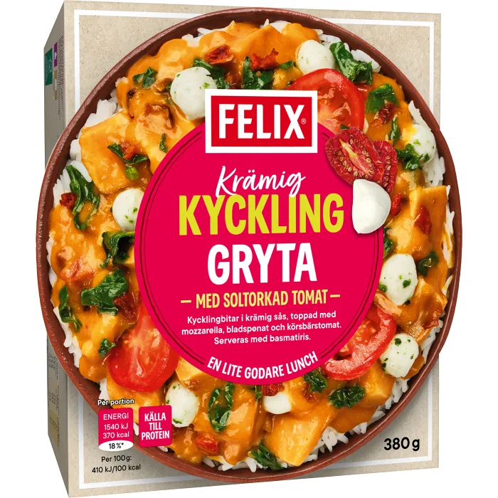 Krämig kyckling med soltorkad tomat 380g Felix