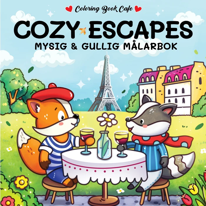 Cozy Escapes : Mysig och gullig Cozy Coloring målarbok från Coloring Book Cafe
