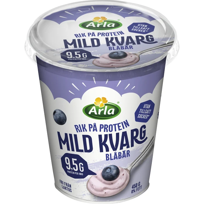 Kvarg Mild Blåbär Laktosfri 0.2% 450g Arla®