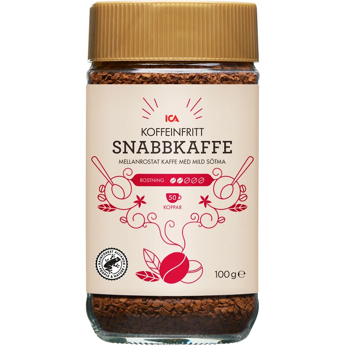 Snabbkaffe Koffeinfritt 100g ICA