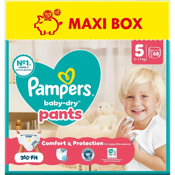 Byxblöjor Baby Dry Pants Strl 5 11-17kg Maxi 68-p Pampers