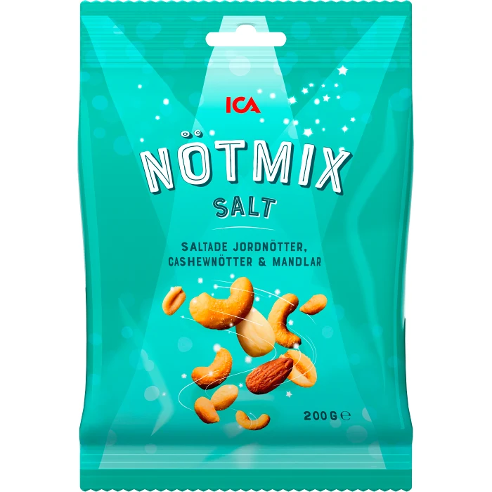 Nötmix Saltade Jordnötter Cashew & Mandlar 200g ICA