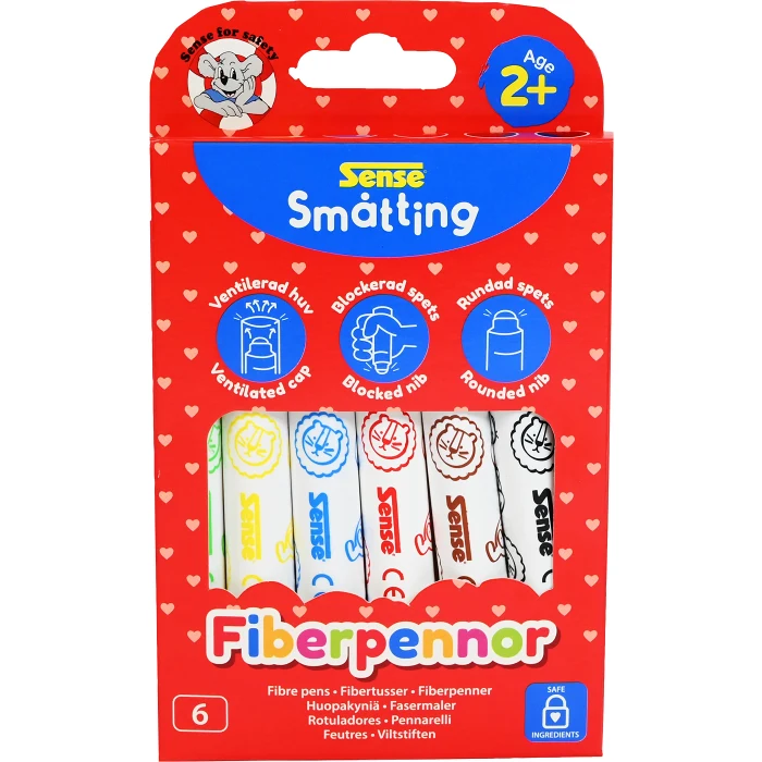 Fiberpennor Småtting 6-p Sense