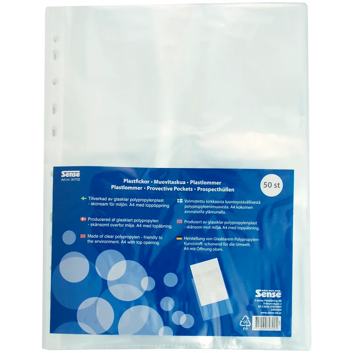 Plastfickor A4 50-p Sense