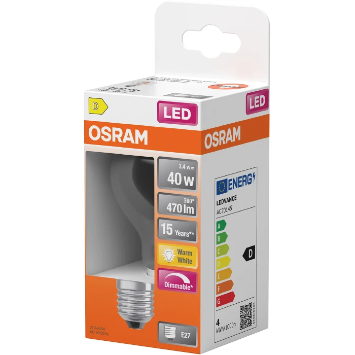 LED Normal E27 470lm(40W) Dimbar Osram