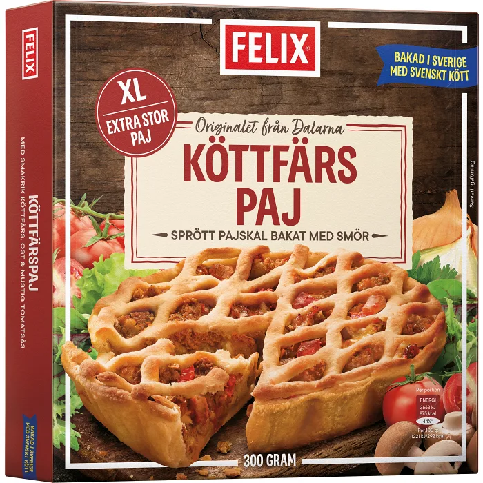 Köttfärspaj XL Fryst 300g Felix
