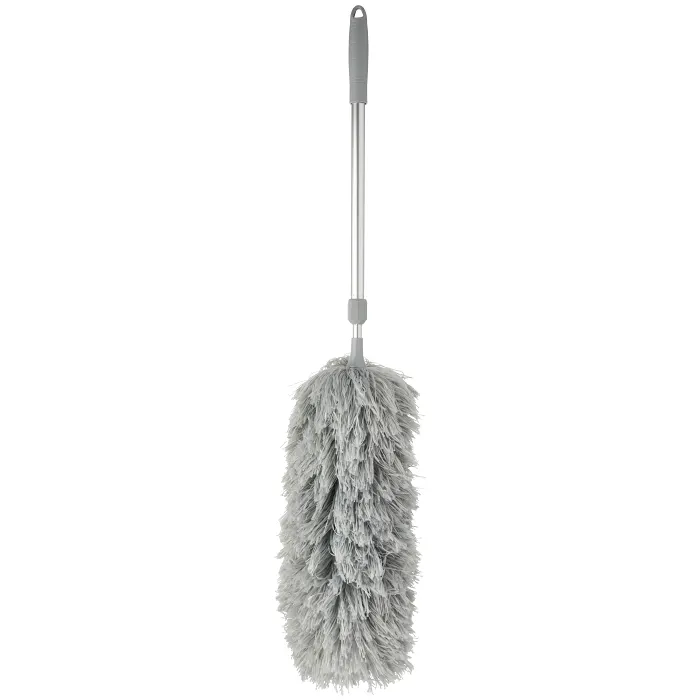 Dammvippa mikrofiber med teleskopskaft Grå