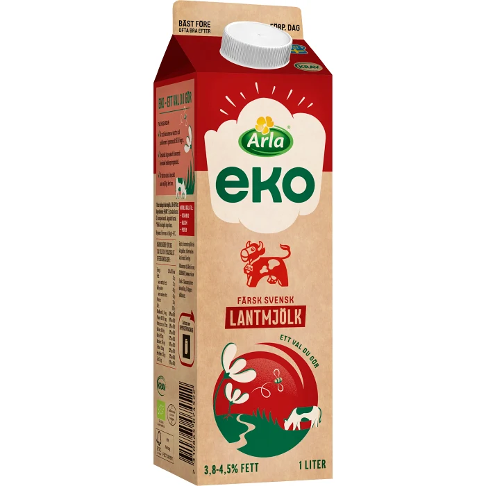 Färsk lantmjölk 3,8-4,5% Ekologisk 1l Arla Ko®