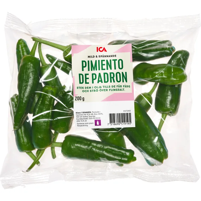 Pimiento Padron 200 Gram Klass 1 ICA