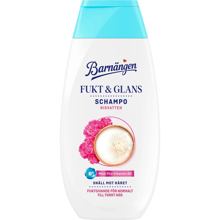 Schampo Fukt&Glans Risvatten 250ml Barnängen