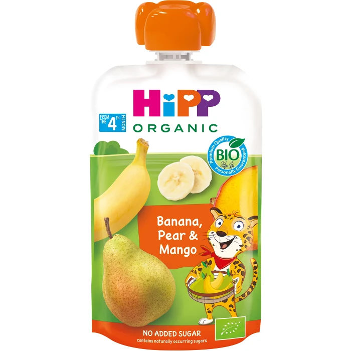Smoothie Hippis Banan & päron 4m Ekologisk 100g HiPP
