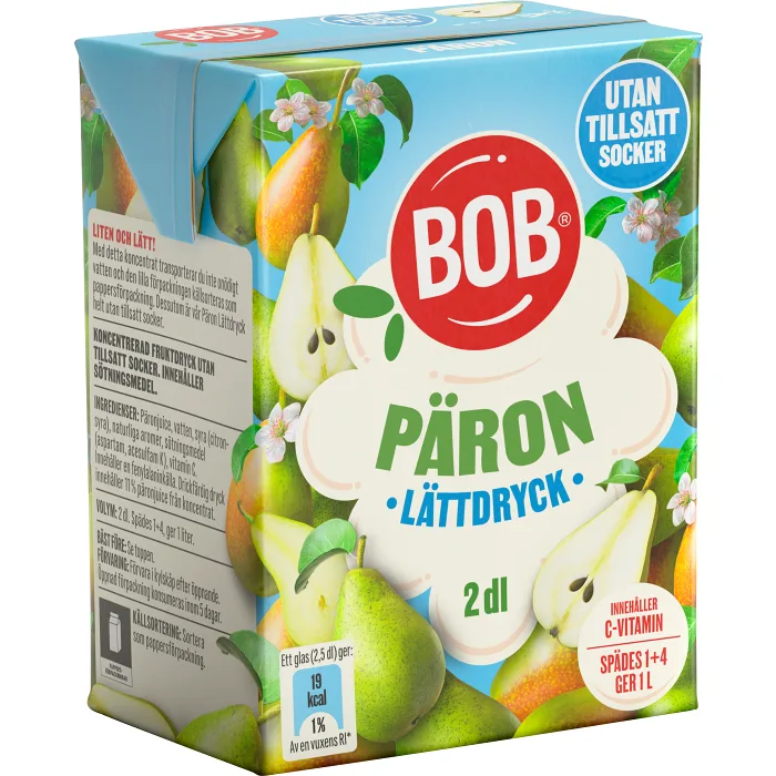 Lättdryck Päron Sockerfri 20cl BOB