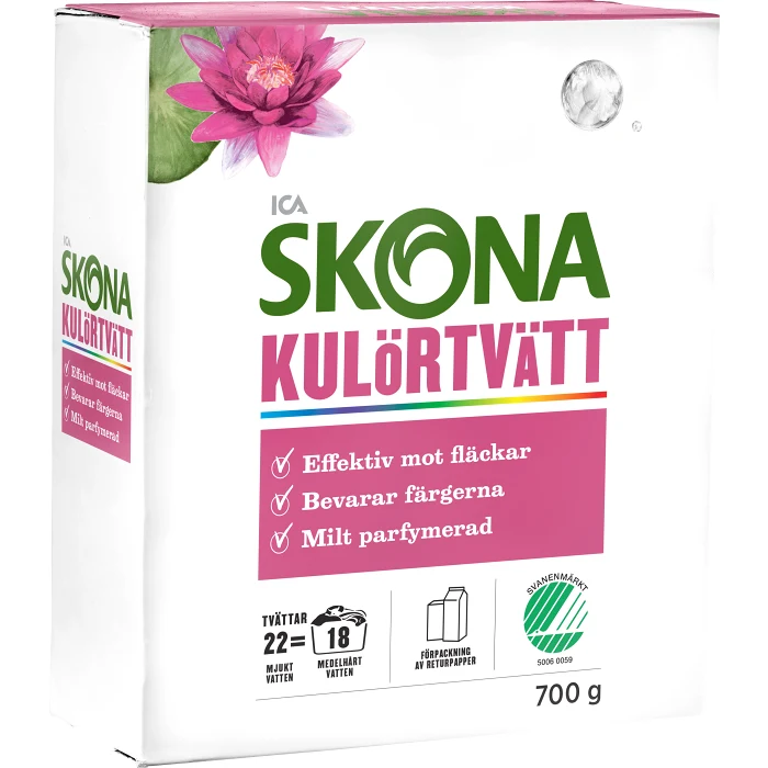 Tvättmedel Kulör 700g Miljömärkt ICA Skona
