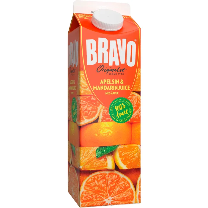 Apelsin & Mandarinjuice 1l Bravo