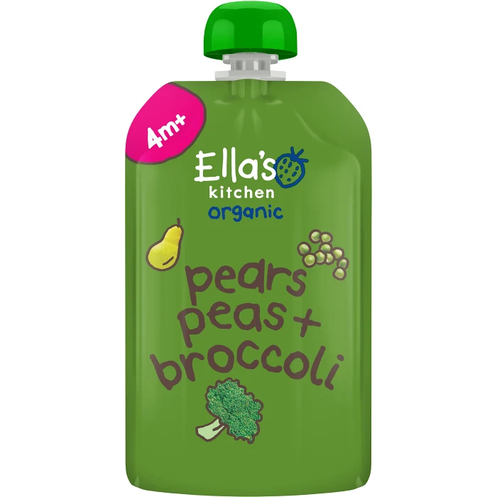 Päron, ärtor & broccolipuré Eko 4m 120g Ellas Kitchen