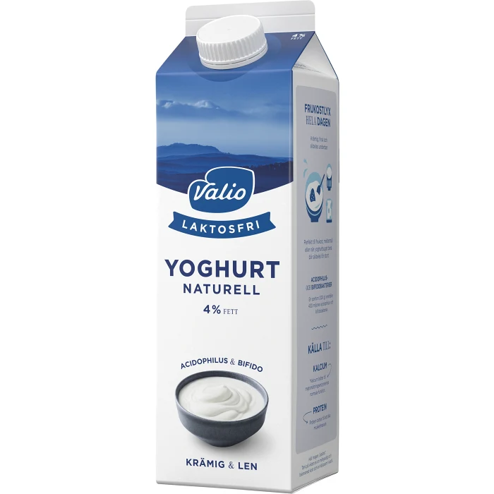 Yoghurt Naturell Laktosfri 4% 1l Valio