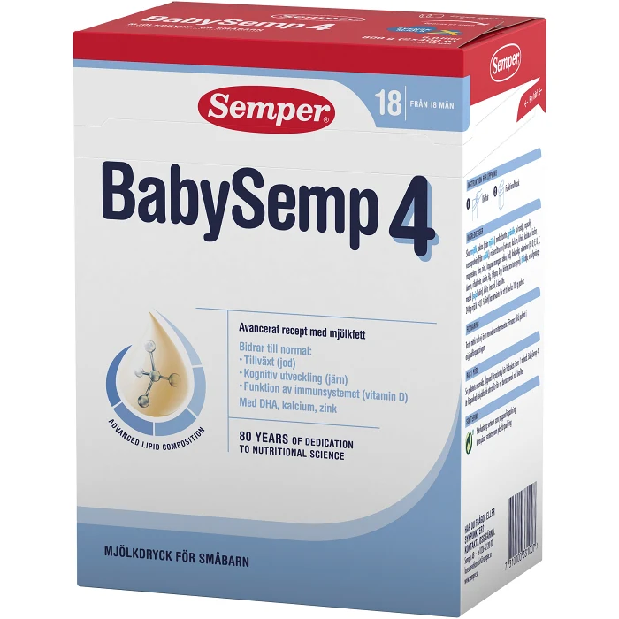 Mjölkdryck BabySemp 4 Från 18m 800g Semper