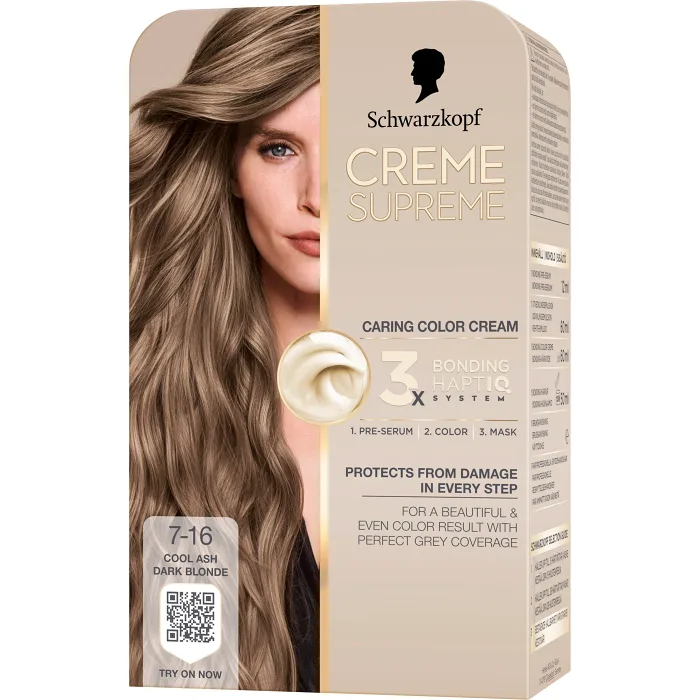Hårfärg 7-16 Cool Ash Dark Blonde 1-p Creme Supreme