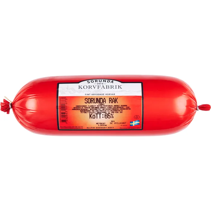 Sorunda Rak 65% Kötthalt 1kg Sorunda Korvfabrik
