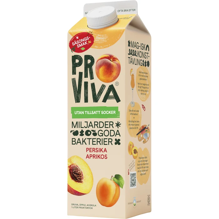 Fruktdryck Persika Aprikos 1000ml Proviva