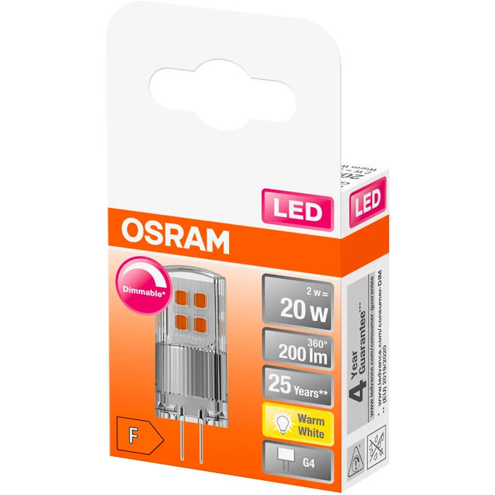 LED PIN G4 200lm(20W) 12V Dimbar Osram