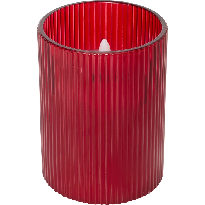 LED fylld lykta röd H10cm ICA