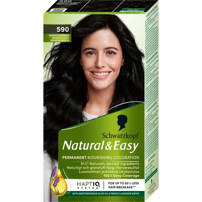 Hårfärg Natural & Easy Ebenholts Svart 590 1-p Schwartzkopf