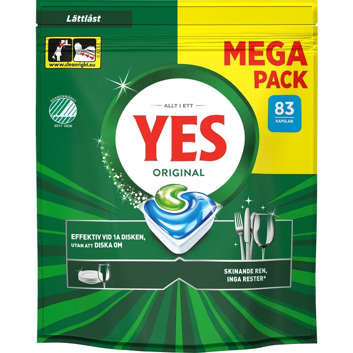 Diskmaskinstabletter Original 83-p YES