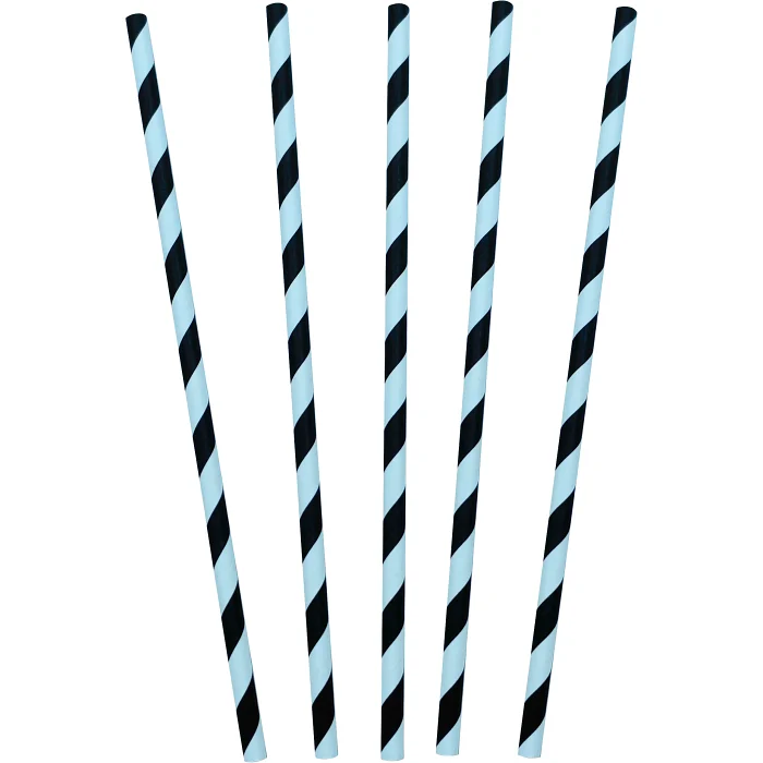 Sugrör svart/vit randig 30-p Festive