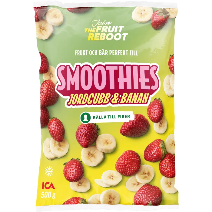 Jordgubb & banan Fryst 500g ICA
