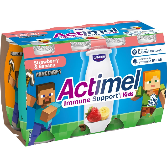 Drickyoghurt Jordgubb Banan Kids 8-p 800g Actimel