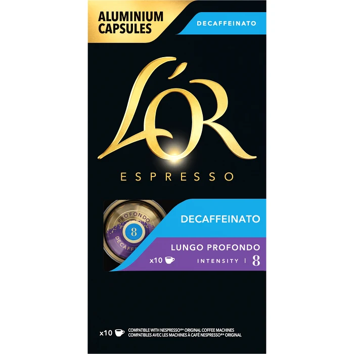 kaffekapslar Koffeinfritt Lungo Profondo 08 10-pack L´OR