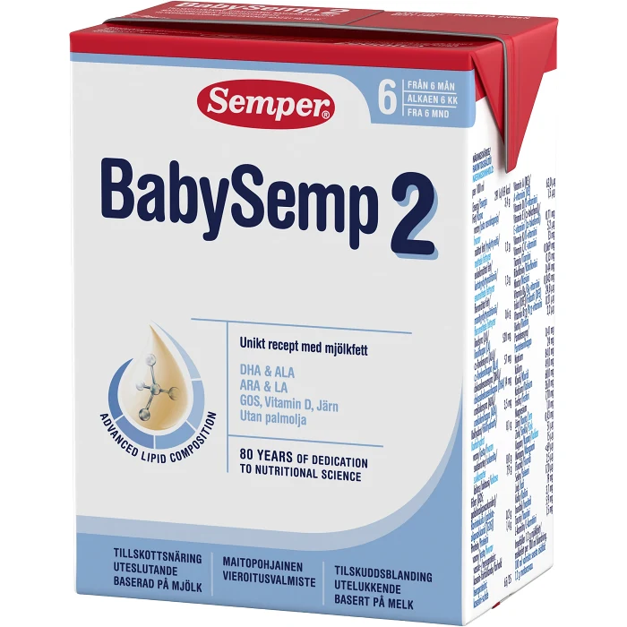 Tillskottsnäring BabySemp 2 df 6m 200ml Semper