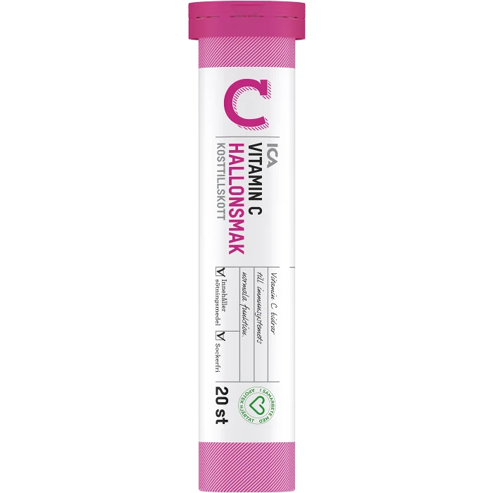 Vitamin C Hallon Kosttillskott brustablett 20st ICA Hjärtat