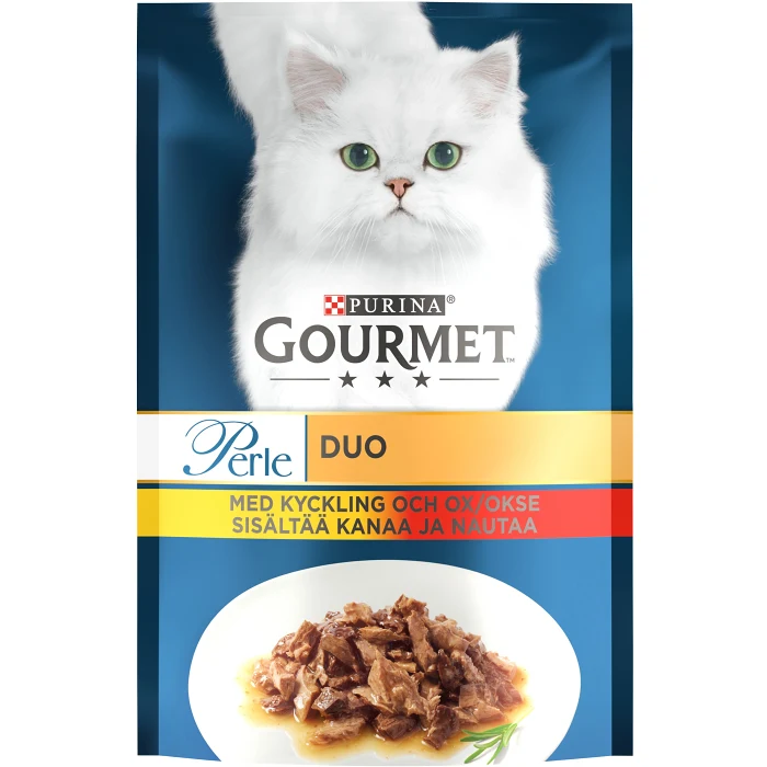 Kattmat Kyckling & oxkött 85g Gourmet