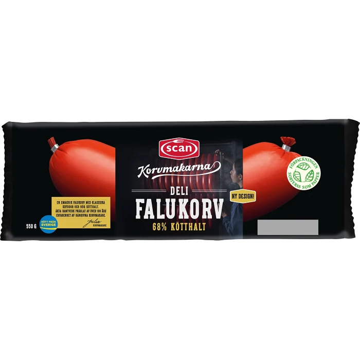 Falukorv Deli 68% kötthalt 550g Scan