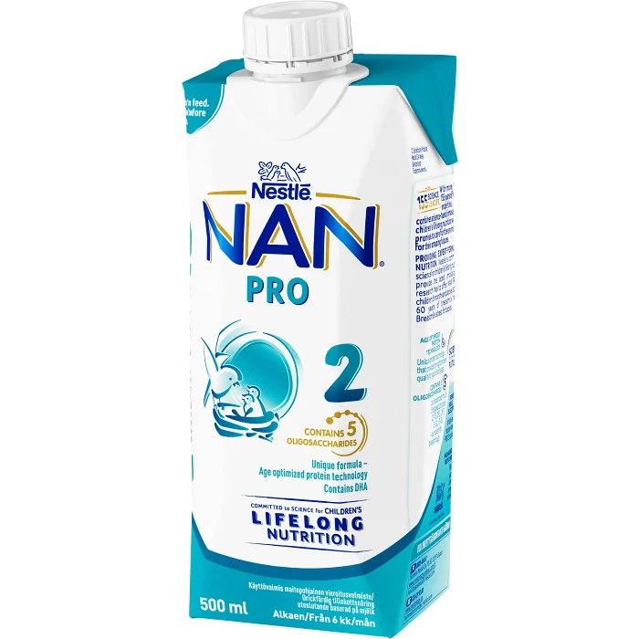 NAN Pro 2 drickfärdig 6m 500ml Nestle