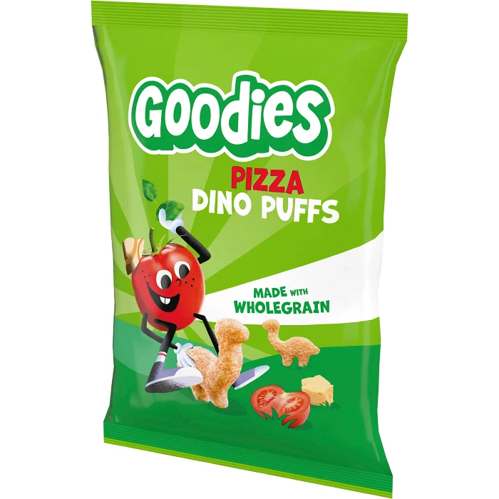 Barnsnacks Dino puffs pizza Från 3år 30g Goodies