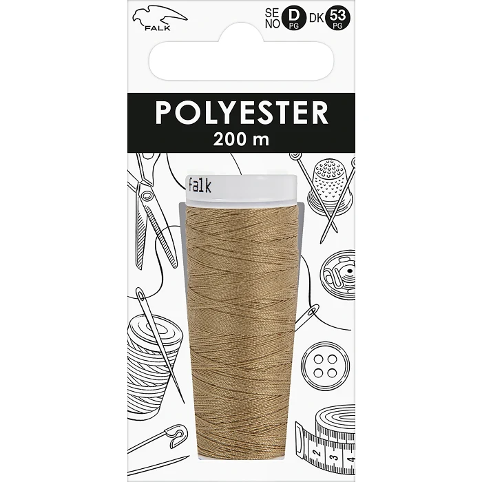 Sytråd beige syntet 200m Falk